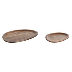 Service de vaisselle Home ESPRIT Naturel Bois d'acacia 26 x 18 x 1