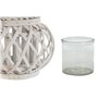 Bougeoir Home ESPRIT Blanc osier Verre 23 x 23 x 18 cm