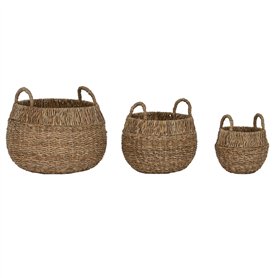 Set de basket Home ESPRIT Naturel Métal Herbier marin Boho (3 Pièces)