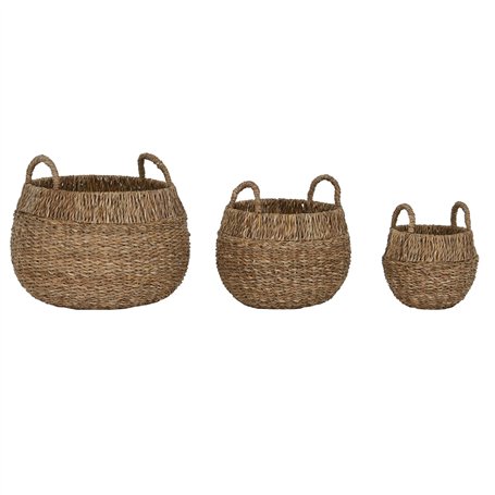 Set de basket Home ESPRIT Naturel Métal Herbier marin Boho (3 Pièces)