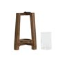 Bougeoir Home ESPRIT Naturel Verre Bois de manguier 25 x 25 x 35 cm