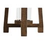 Bougeoir Home ESPRIT Naturel Verre Bois de manguier 25 x 25 x 35 cm