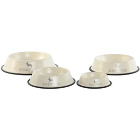 Mangeoire pour chiens Home ESPRIT Beige Caoutchouc Métal 200 ml 600 ml 700 ml 1 L 29 X 29 X 6