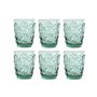 Set de Verres Home ESPRIT Turquoise Verre méditerranéen Avec relief 290 ml (6 Unités)
