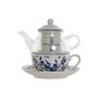 Théière Home ESPRIT Bleu Blanc Verre Porcelaine