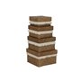 Set de basket Home ESPRIT Blanc Naturel Fibre naturelle Boho Usé (4 Pièces)