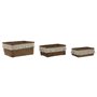 Set de basket Home ESPRIT Blanc Naturel Fibre naturelle Boho Usé (3 Pièces)