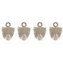 Rond de serviette Home ESPRIT Naturel Acacia Macramé 13 x 1 x 18 cm 4 Pièces
