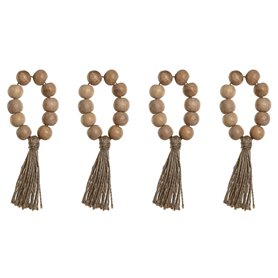 Rond de serviette Home ESPRIT Naturel Jute Acacia Macramé 7