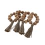 Rond de serviette Home ESPRIT Naturel Jute Acacia Macramé 7,5 x 2 x 7,5 cm 4 Pièces