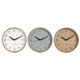 Horloge Murale Home ESPRIT Blanc Beige Gris PVC 30 x 4 x 30 cm (3 Unités)