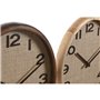 Horloge Murale Home ESPRIT Marron Naturel Bois Rotin 40 x 5 x 40 cm (2 Unités)
