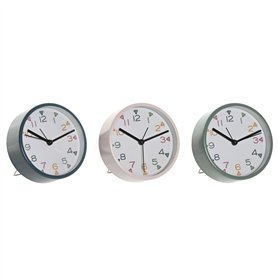 Horloge de table Home ESPRIT Bleu Rose Turquoise (3 Unités)