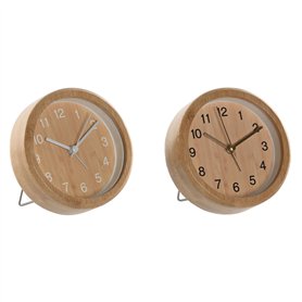 Horloge de table Home ESPRIT Naturel (2 Unités)