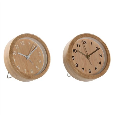 Horloge de table Home ESPRIT Naturel (2 Unités)