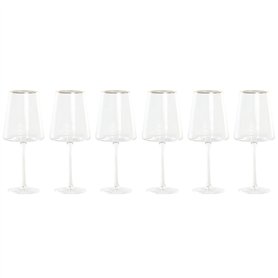 Verre à pied évasé de champagne et de cava Home ESPRIT Transparent Doré Verre 400 ml (6 Unités)