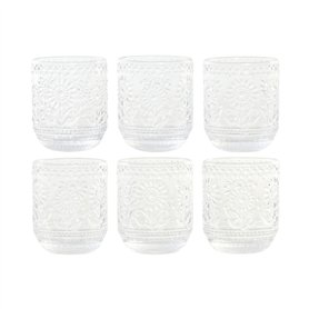 Set de Verres Home ESPRIT Transparent Verre Avec relief 360 ml (6 Unités)