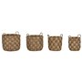 Set de basket Home ESPRIT Naturel Métal Jacinthe d'eau Boho (4 Pièces)