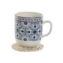 Dessous de verres Home ESPRIT Blanc Naturel Bambou Rotin 12 x 12 x 6 cm