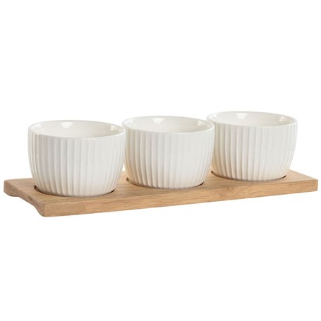 Ensemble à apértif Home ESPRIT Blanc Naturel Urbaine 28 x 9