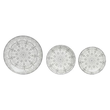 Assiettes Home ESPRIT Gris clair Porcelaine Scandi 18 Pièces