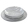 Assiettes Home ESPRIT Bleu Porcelaine Rayures méditerranéen 18 Pièces