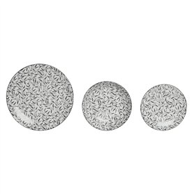 Assiettes Home ESPRIT Gris clair Porcelaine 18 Pièces