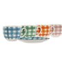 Jeu de 6 tasses avec plat Home ESPRIT Bleu Vert Orange Rose Porcelaine 240 ml