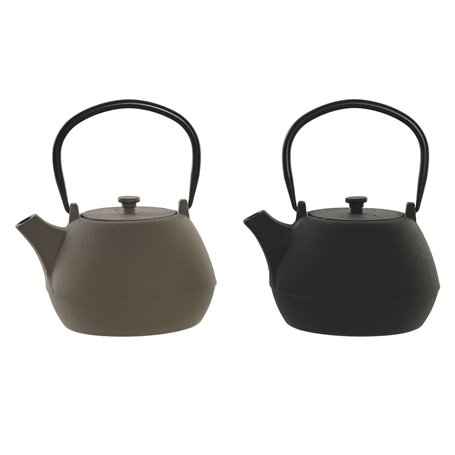 Théière Home ESPRIT Noir Beige Acier inoxydable Fer 1