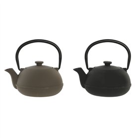 Théière Home ESPRIT Noir Beige Acier inoxydable Fer 300 ml (2 Unités)
