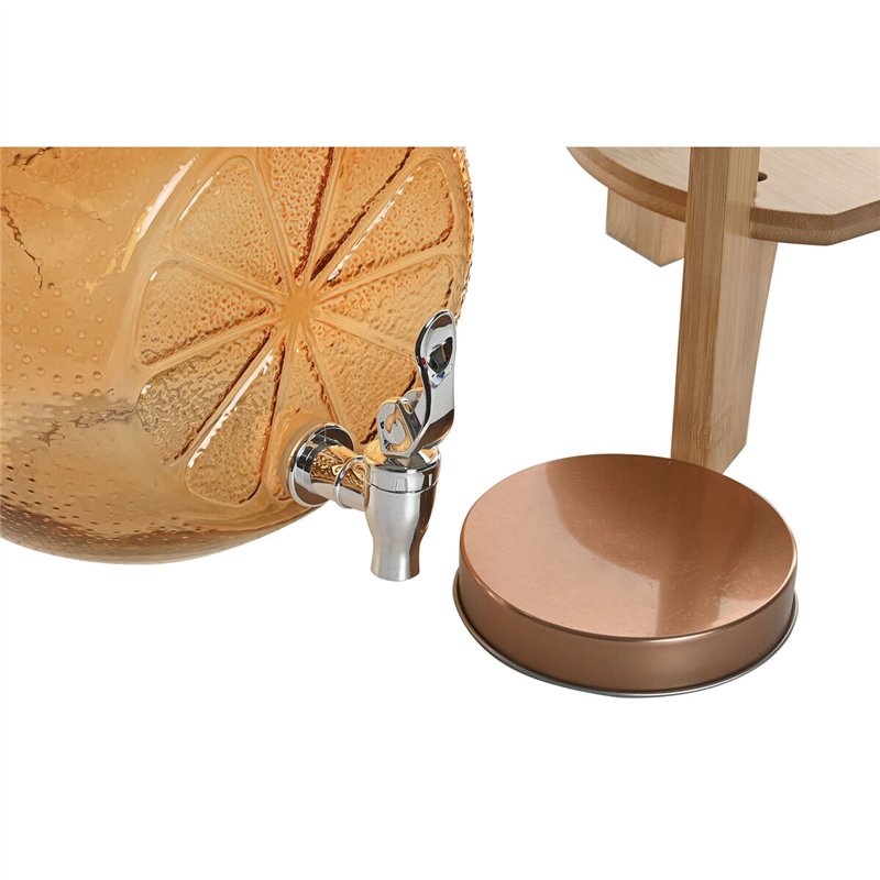 Image secondaire de Distributeur d'eau Home ESPRIT Orange Bambou Verre 5 L 24 x 17,5 x 24 cm