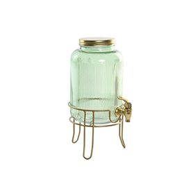 Distributeur d'eau Home ESPRIT Vert Doré Métal Verre 4 L 16 x 16 x 24