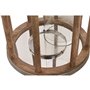 Bougeoir Home ESPRIT Marron Argenté Naturel Verre Bois de manguier 30 x 30 x 42 cm