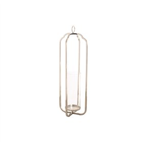 Bougeoir Home ESPRIT Argenté Verre Acier 21 x 21 x 62 cm