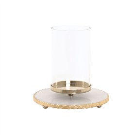 Bougeoir Home ESPRIT Blanc Doré Verre Marbre 25 x 25 x 27 cm