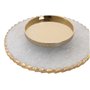 Bougeoir Home ESPRIT Blanc Doré Verre Marbre 25 x 25 x 27 cm