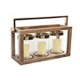Bougeoir Home ESPRIT Marron Acier Bois de manguier 51 x 19 x 33 cm