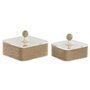 Boîte à bijoux Home ESPRIT Marron Clair Métal 16 x 16 x 11 cm (2 Pièces)