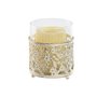 Bougeoir Home ESPRIT Crème Métal Verre 11 x 11 x 13 cm (2 Unités)