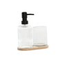 Ensemble de Bain Home ESPRIT Transparent Naturel Bambou Verre Moderne 3 Pièces