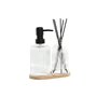 Ensemble de Bain Home ESPRIT Noir Transparent Bambou Verre Moderne 3 Pièces