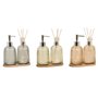 Ensemble de Bain Home ESPRIT Gris Orange Ambre Bambou Verre 3 Pièces