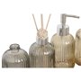 Ensemble de Bain Home ESPRIT Gris Orange Ambre Bambou Verre 3 Pièces