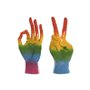 Figurine Décorative Home ESPRIT Multicouleur Main 16 x 10 x 36 cm (2 Unités)