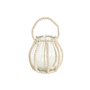 Bougeoir Home ESPRIT Transparent Naturel Marron Clair Bois Verre 22 x 22 x 22 cm