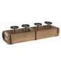 Bougeoir Home ESPRIT Naturel Fer Teck 60 x 15 x 14 cm