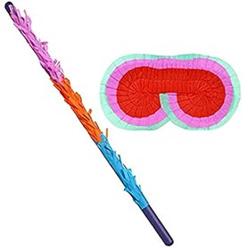 Unique- Pinata Buster Lot de 2 bâtons et Bandeaux pour Les Yeux 50