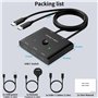 Commutateur USB C, 2 pièces, 8K @ 60 Hz, 4 K @ 120 Hz, 2 en 1 sortie, USB-C, commutateur KVM MLEEDA USB type C, pour 2 ordinateu