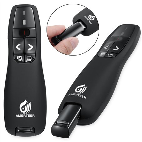 Stylo sans fil de présentation Amerteer - Télécommande sans fil pour présentation Office PowerPoint à distance - 2