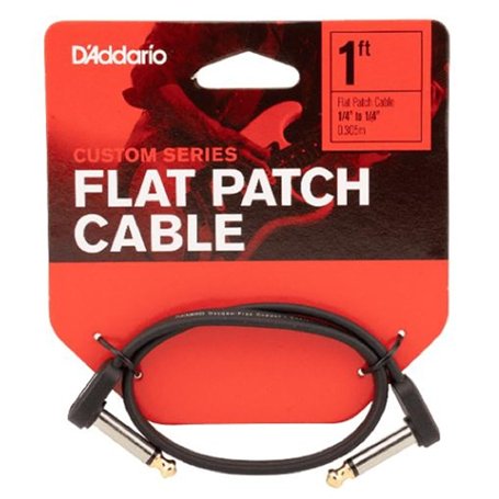 D'Addario Accessories Classic Series Câble plat pour guitare – Câble de pédale de guitare avec extrémités de ¼ pouce – Durable e